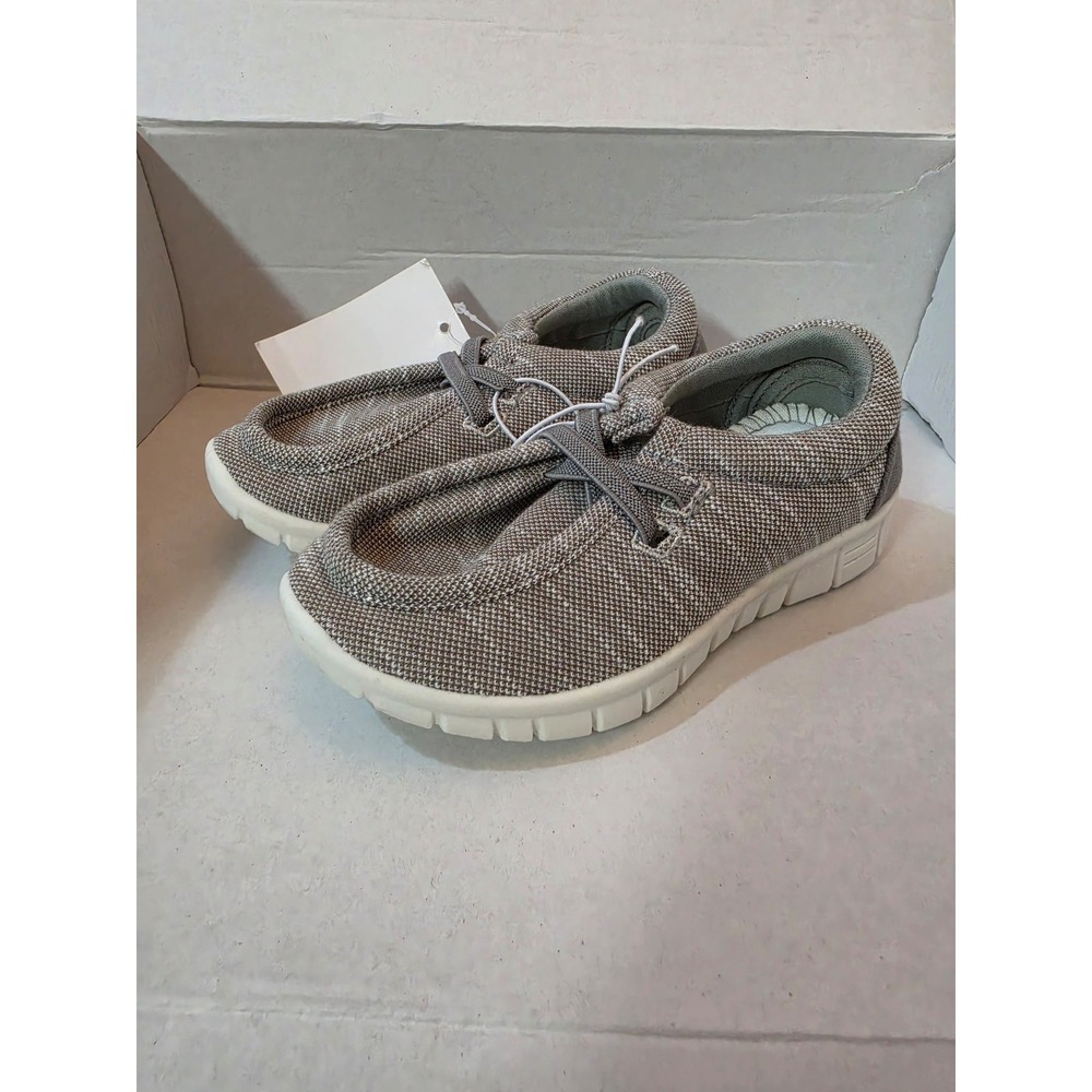 US Sports Toddler Boys Slip On Canvas Loafers Taupe Grey Size 11T NWT